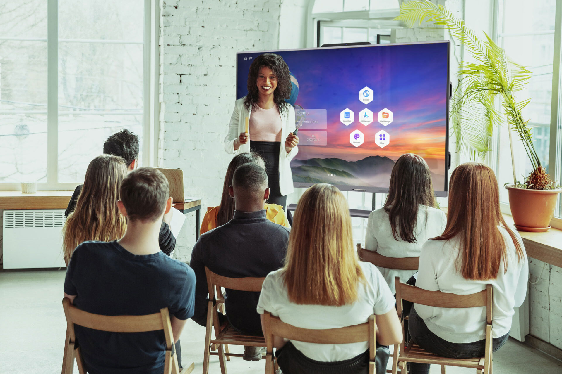 Interaktives Whiteboard beim Seminar
